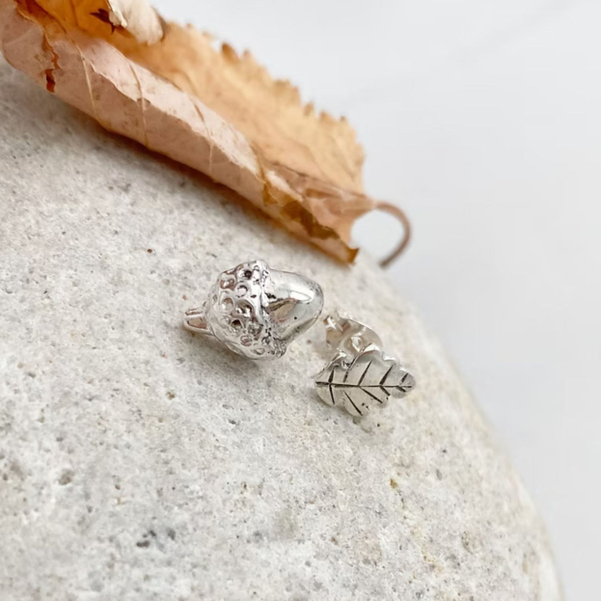 Sterling Silver Acorn and Oak leaf Earrings