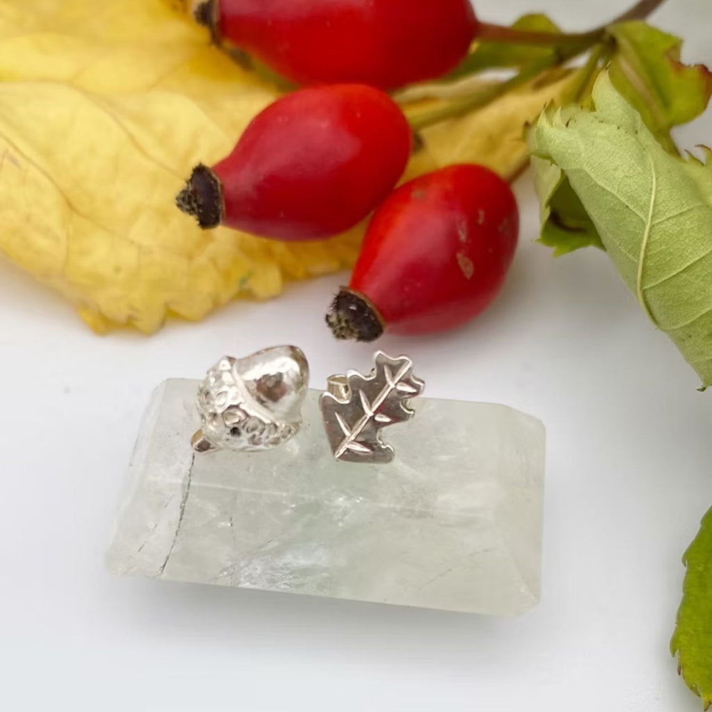Sterling Silver Acorn and Oak leaf Earrings