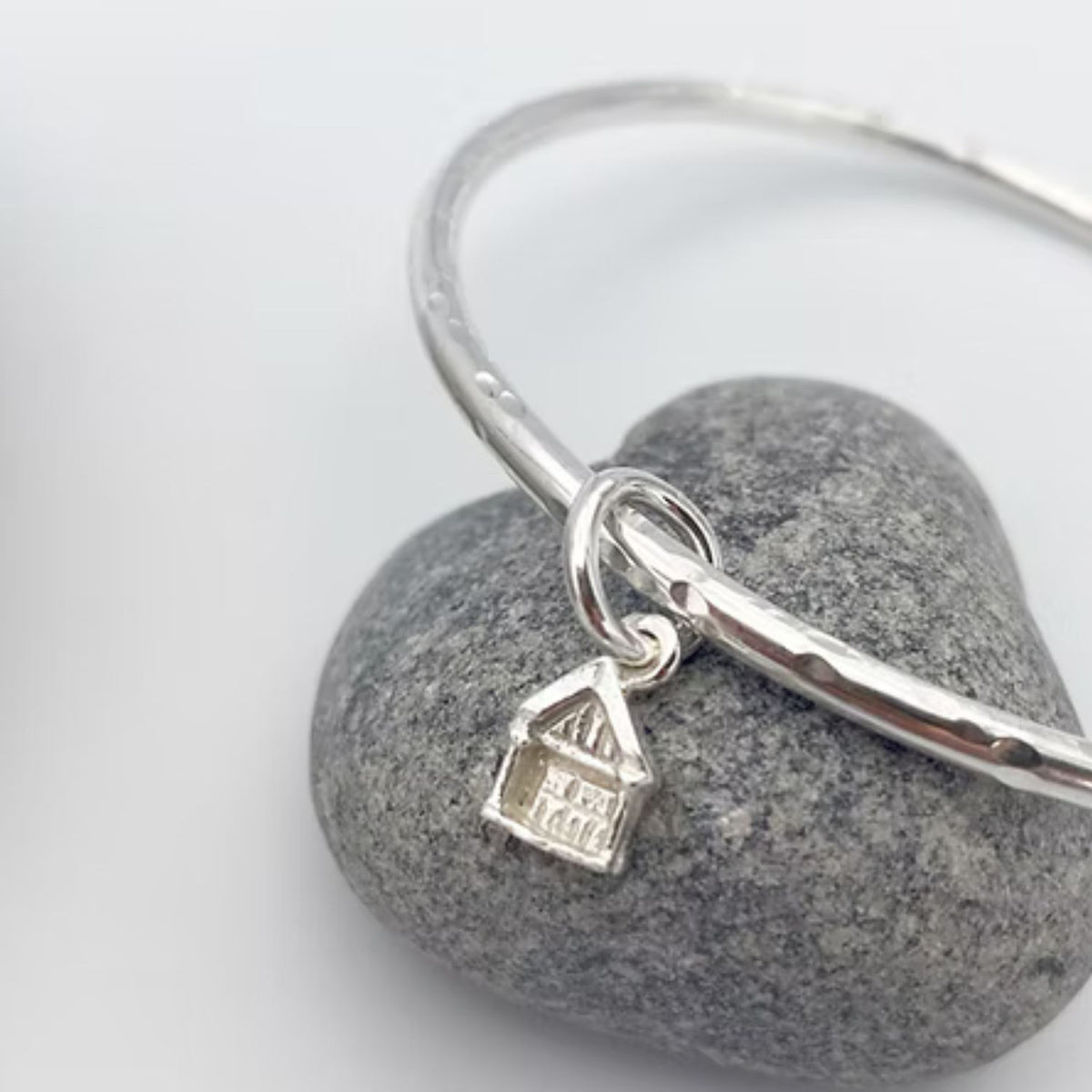 Sterling Silver Beach Hut charm bangle
