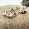 Sterling Silver Coral huggie hoops