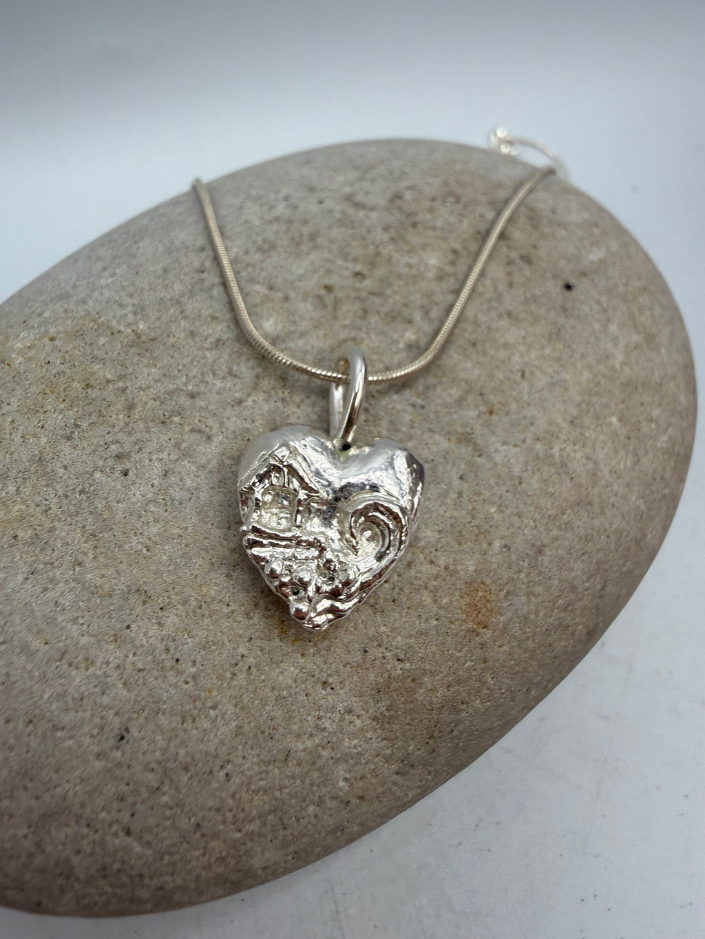 Sterling Silver Langland Bay heart pendant
