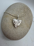 Sterling Silver Three Cliffs Bay heart pendant