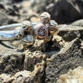 Sterling Silver,  9ct Gold and Diamond limpet Rockpool ring size -
